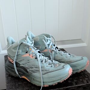 Hoka Women's Teal and Pink Goretex Shoes